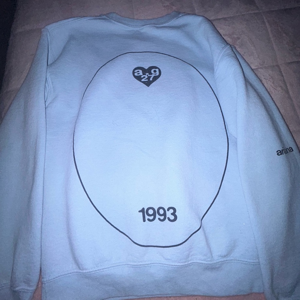 Ariana Grande Light Blue Crewneck Limited Edition 27th Birthday Merch - Picture 3 of 3